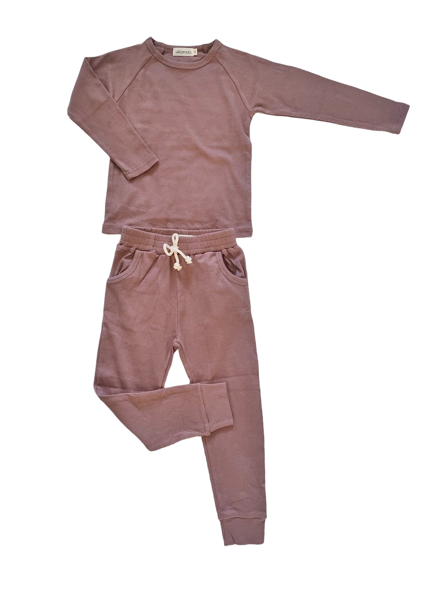 Ribbed Two-Piece Set with Pockets